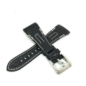 Seiko Men's Watch Replacement Band Black Leather Strap 26mm Lug 8''